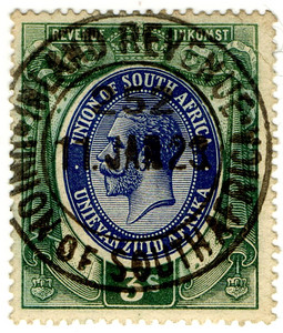 (07) 3/- Green & Blue (1913)