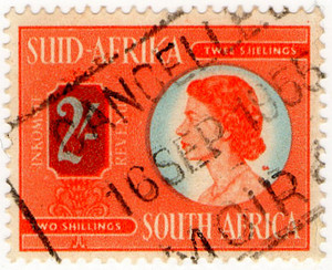 (86) 2/- Orange & Blue (1954)