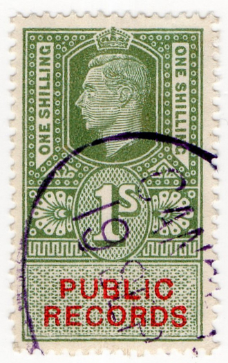 (37) 1/- Green & Vermillion (1947)