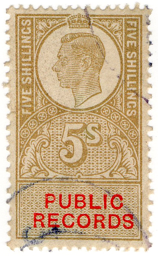 (39) 5/- Gold & Vermillion (1947)
