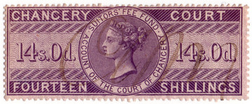 (58) 14/- Lilac (1856)