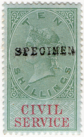 (28) 10/- Green & Carmine (1881)