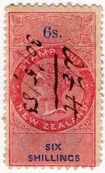 (190) 6/- Red & Blue (1870)
