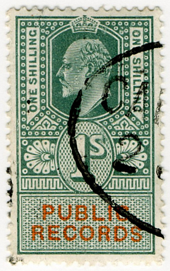 (27) 1/- Green & Vermillion (1902)