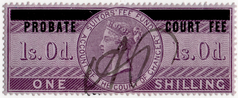 (02) 1/- Lilac & Black (1858)