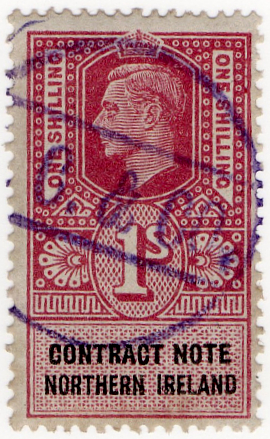 (14) 1/- Claret Red & Black (1948)