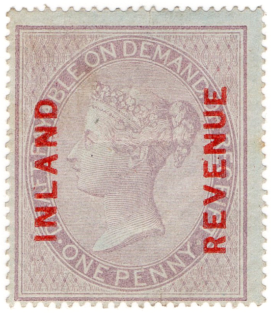(01) 1d Lilac & Red (1860)