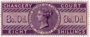 (56) 8/- Lilac (1856)
