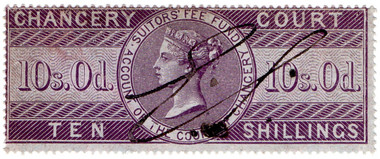 (57) 10/- Lilac (1856)