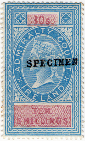 (un) 10/- Blue & Pink (1881)