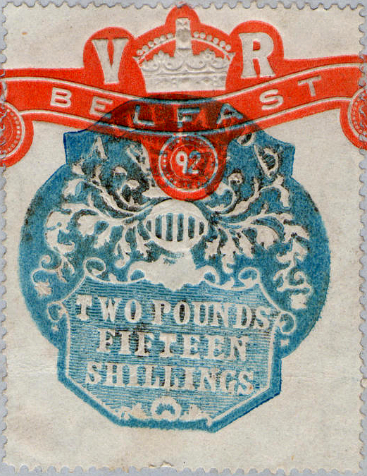 (23) £2 15/- Blue (Belfast)