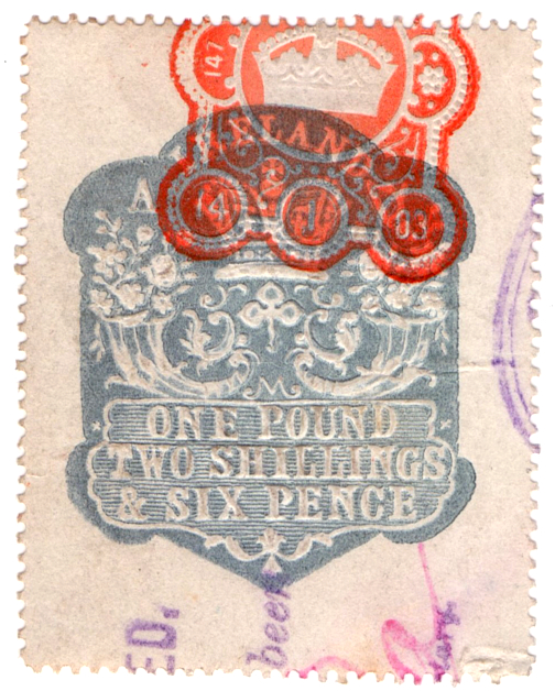 (13) £1 2/6d Blue