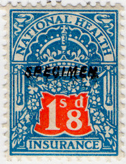 (18) 1/8d Blue & Orange (1912)