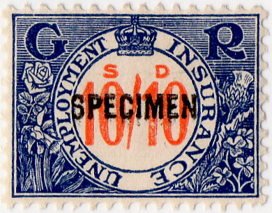 (135) 10/10d Blue & Orange (1931)
