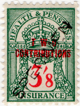 (151) 3/8d Green & Red (1945)