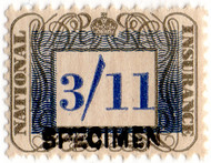 (12) 3/11d Olive & Blue (1948)