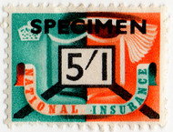 (58) 5/11d Turquoise & Orange (1952)