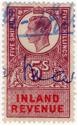 (49) 5/- Claret & Vermillion (1947)
