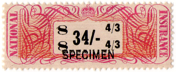 (13a) 34/- Magenta & Orange (1948)