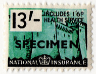 (un) 13/- Blue-Green & Black (1957)
