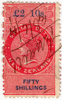 (196) 50/- Rose & Blue (1870)