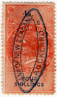 (100) 4/- Red & Blue (1867)