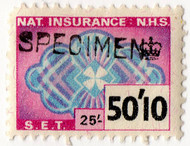 (255) 50/10d Mauve & Cyan (1966)