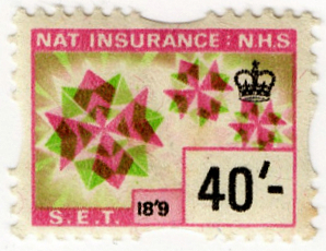 (357) 40/- Olive & Magenta (1967)