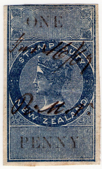 (02) 1d Blue & Black (1866)