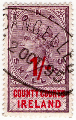 (39) 1/- Lilac & Red (1895)