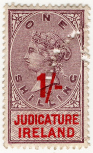 (43) 1/- Lilac & Red (1895)