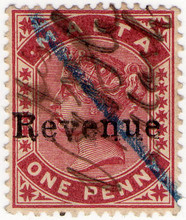 (02cv) 1d Claret Red (1899)