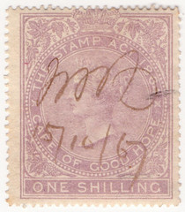 (18) 1/- Lilac (1864)