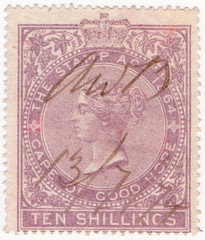 (30) 10/- Lilac (1864)