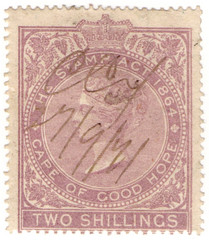 (20a) 2/- Lilac (1865)