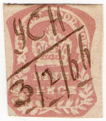 (05) 9d Red (1864)