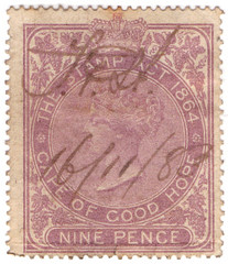 (17) 9d Lilac (1865)