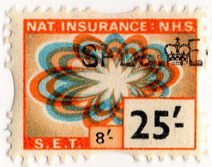 (295) 25/- Orange & Blue (1967)
