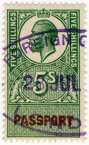 (un) 5/- Green & Brown (1940)